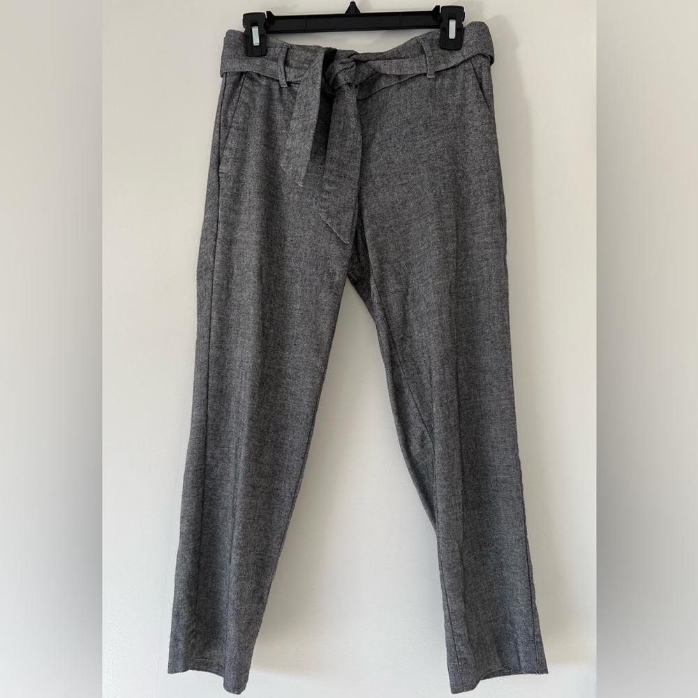 LOFT Marisa Gray Linen-blend Pants, Size 2P
